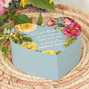Friendship is the Thread Vintage Rose Heart Trinket Box