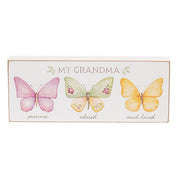 Grandma - Mom - Friend Butterfly Block  (3 Count Assortment)