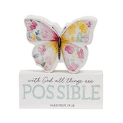 Bible Verse Butterfly & Block Sitters  (Set of 2) (3 Count Assortment)