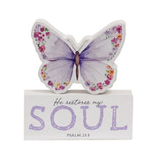 Bible Verse Butterfly & Block Sitters  (Set of 2) (3 Count Assortment)