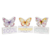 Bible Verse Butterfly & Block Sitters  (Set of 2) (3 Count Assortment)
