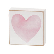 Watercolor Heart 2" Square Block  (4 Count Assortment)