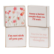 Not Sick of You 2" Square Block  (4 Count Assortment)