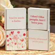 Kinda Obsessed 2" Square Block  (4 Count Assortment)