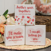 Caught Feelings 4" Square Block  (3 Count Assortment)