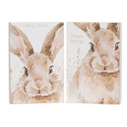 Happy Easter or Spring Watercolor Bunny Box Sign  (2 Count Assortment)