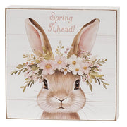 Welcome Spring Floral Crown Bunny Box Sign  (3 Count Assortment)