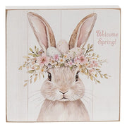 Welcome Spring Floral Crown Bunny Box Sign  (3 Count Assortment)