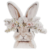 Spring Floral Crown Wooden Bunny Sitter  (3 Count Assortment)