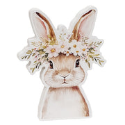 Spring Floral Crown Wooden Bunny Sitter  (3 Count Assortment)