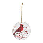 Love Hope Loved Round Cardinal Ornament  (3 Count Assortment)