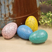 Crackled Wooded Eggs (Set of 4)