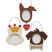 Dog Shape Frame Ornament  (3 Count Assortment)