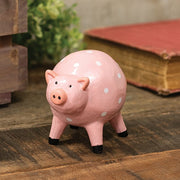 Resin Polka Dot Pink Pig Sitter