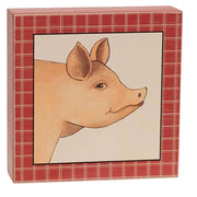 Primitive Farm Animal Portrait Box Sign  (3 Count Assortment)