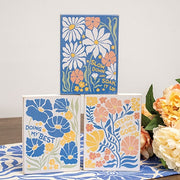 Blue Floral Block - 4.5"x6"  (3 Count Assortment)