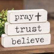 Pray Trust Believe Chunky Religious Blocks (Set of 3)