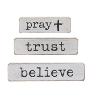 Pray Trust Believe Chunky Religious Blocks (Set of 3)