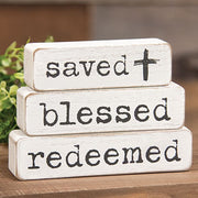 Saved Blessed Redeemed Chunky Religious Blocks (Set of 3)
