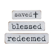 Saved Blessed Redeemed Chunky Religious Blocks (Set of 3)