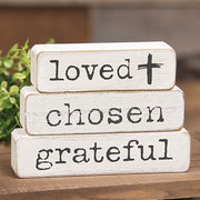 Loved Chosen Grateful Chunky Religious Blocks (Set of 3)