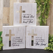 Cut Out Cross Box Sign  (3 Count Assortment)