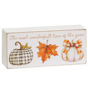 Always Wonderfall Pumpkin Box Sign  (2 Count Assortment)