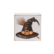 Welcome Scaredy Cat 2" Sq. Block  (4 Count Assortment)