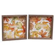 Hello Fall Vibes Box Sign - 8" Sq.  (2 Count Assortment)