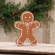 Wooden Gingerbread Man Sitter - 7"H