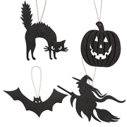Spooky Halloween Silhouette Ornament  (4 Count Assortment)