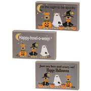 Happy-Howl-O-Ween Rectangle Dog Block  (3 Count Assortment)