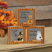Let's Get Spooky Dog 4" Square Block  (3 Count Assortment)