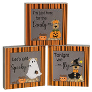 Let's Get Spooky Dog 4" Square Block  (3 Count Assortment)