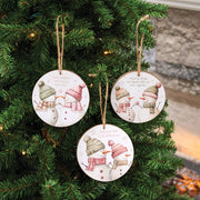 Snowy Ever After Pastel Snowman Ornament  (3 Count Assortment)
