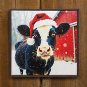 Santa Cow on the Farm Canvas