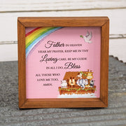 Noah's Ark Pink Background Shadowbox Frame