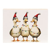 Christmas Lights Goose Trio Block - 6" x 4.5"