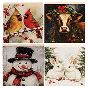 Woodland Winter Square Block - 3" Sq  (24 Count Assortment)