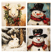 Woodland Winter Square Block - 3" Sq  (24 Count Assortment)