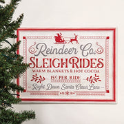 Reindeer Co. Sleigh Rides Metal Sign