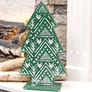 Woodland Embossed Distressed Metal Christmas Tree