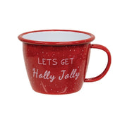 Christmas Sprit Red Enamel Mug  (3 Count Assortment)