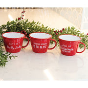 Christmas Sprit Red Enamel Mug  (3 Count Assortment)