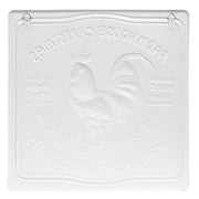 Farmhouse Christmas Rooster Distressed Metal Sign