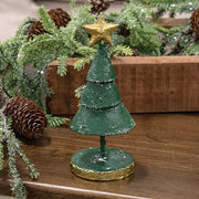 Distressed Textured Metal Christmas Tree - 7.25"