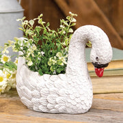 Distressed Cement Swan Planter