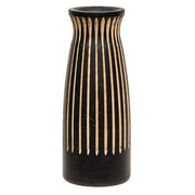 BoHo Etched Black Wooden Vase - 8"