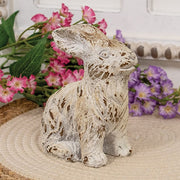 Distressed Carved Look Cement Sitting Bunny