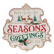 Distressed Metal Season's Greetings to All Metal Sign